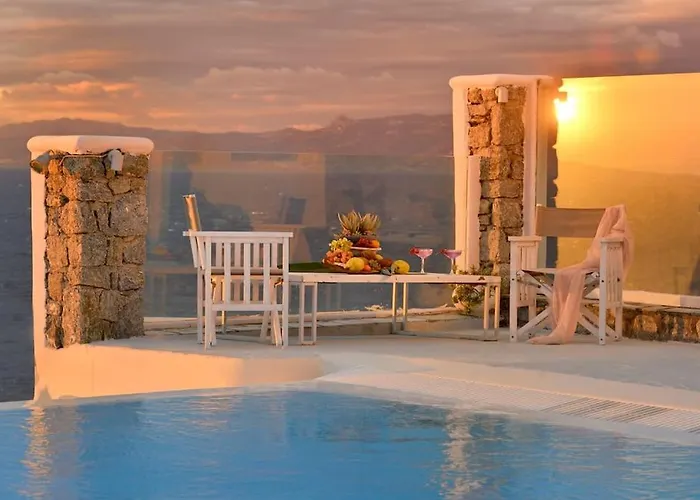 Villa Mykonos Sea&sunset View Pool-hot Tub By Calypso Sunset